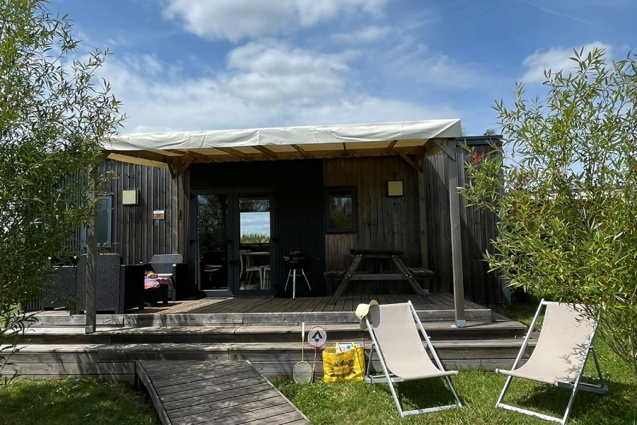 location mobil home val de loire lodge terrasse